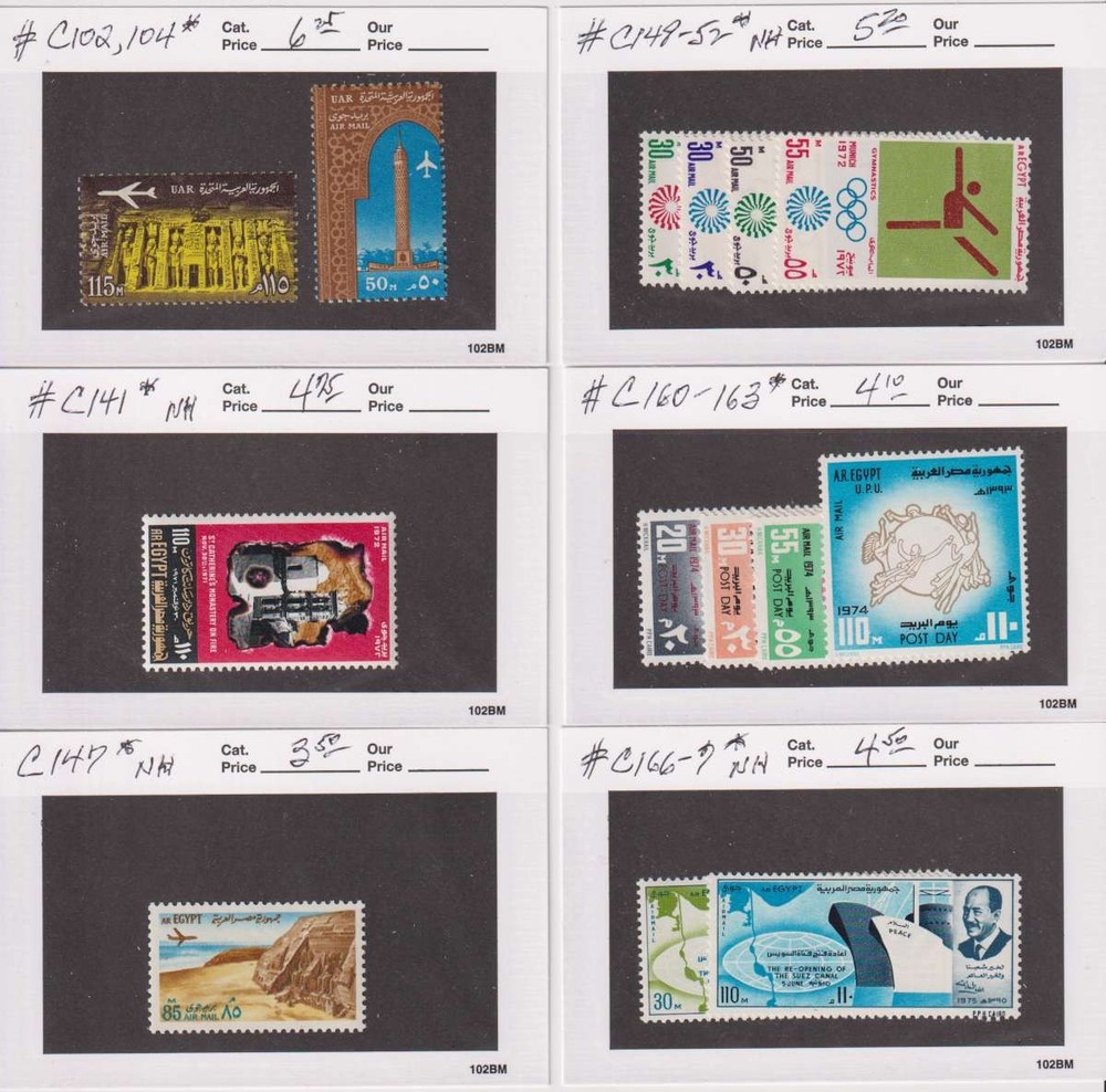 E6025: Better Mint Egypt Stamp Collection; CV $240