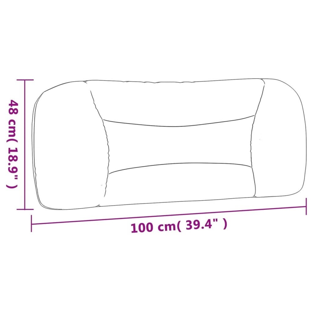 Headboard Cushion "Hvar" Light Gray 39.4" Fabric