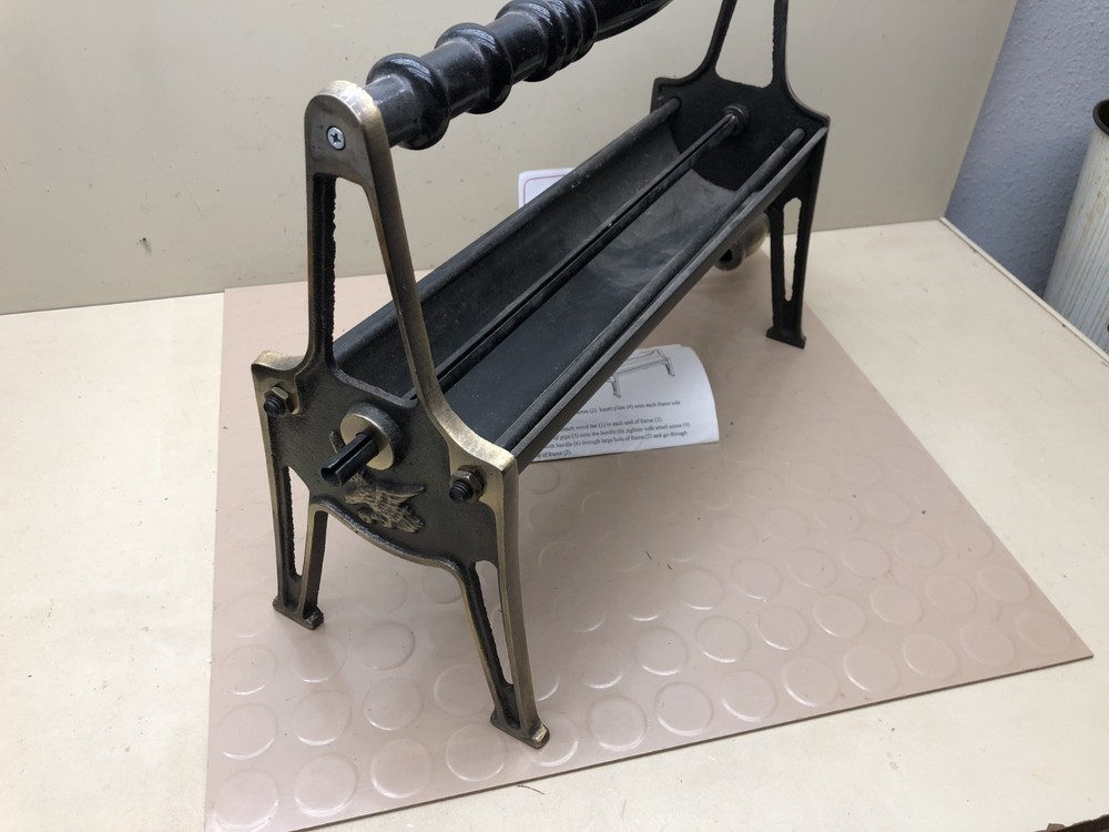 Vintage Cast Iron Newspaper Log Roller Bench Model - Eagle