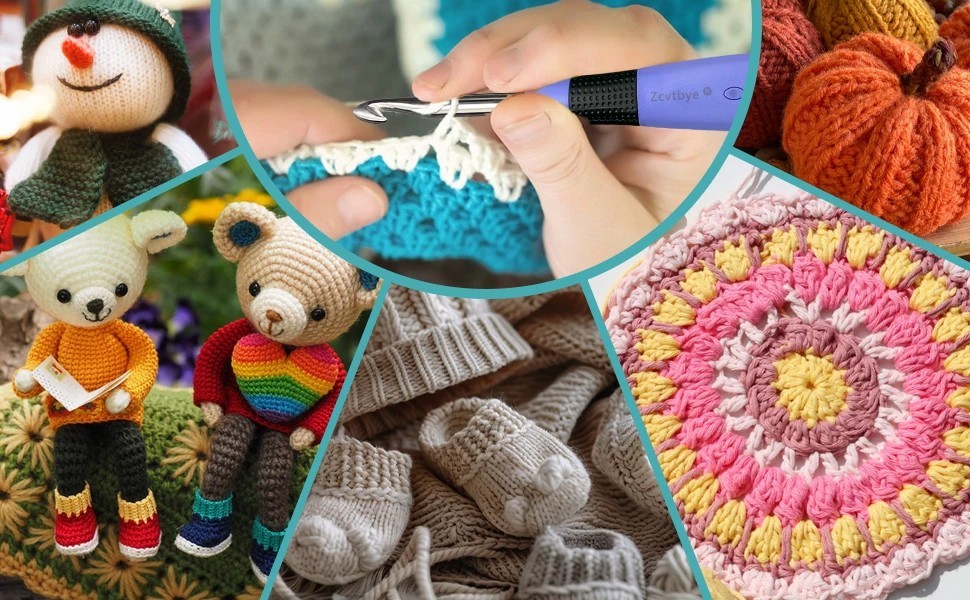 Crochet Hook Set with LED Light Stitch & Row Counter Digital Ergonomic Handle