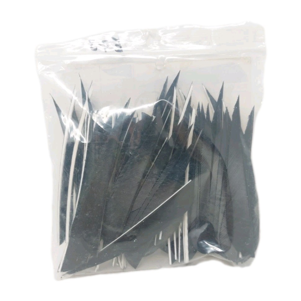 64 Count Gateway Feathers 4" Right Wing: Parabolic Jet Black