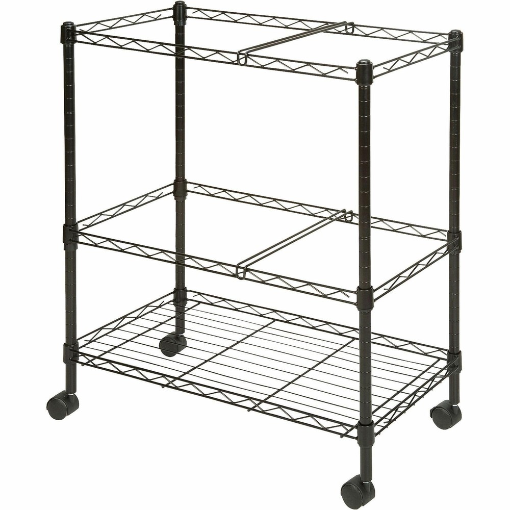 Mobile Wire File Cart 2tier Black