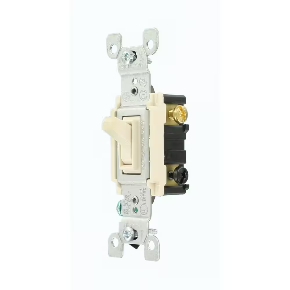 15 Amp 3-Way Toggle Switch Light Almond