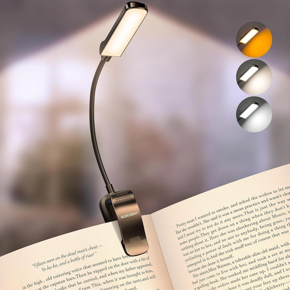Rechargeable Book Light 13 LED Clip On Reading Light 3 Color Dimmable