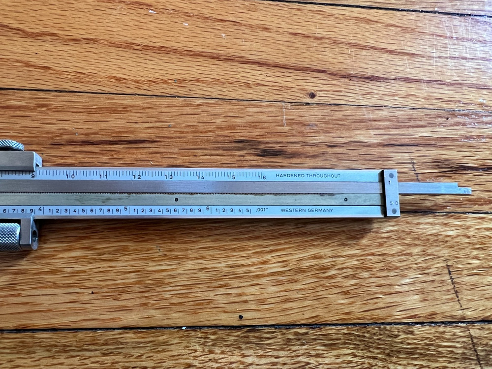 Helios Caliper Vintage Stainless - Tested & Working w/ Case