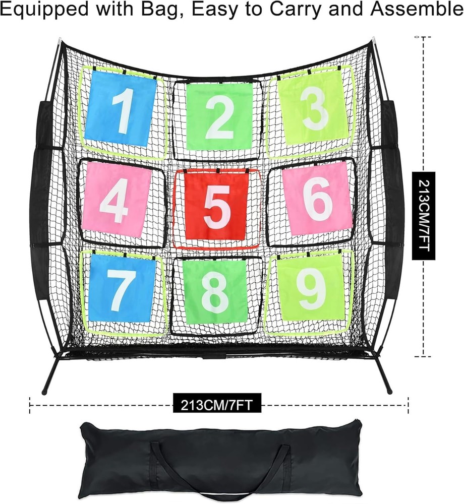 7ft x 7ft Portable Disc Golf Practice Net with 9 Targets