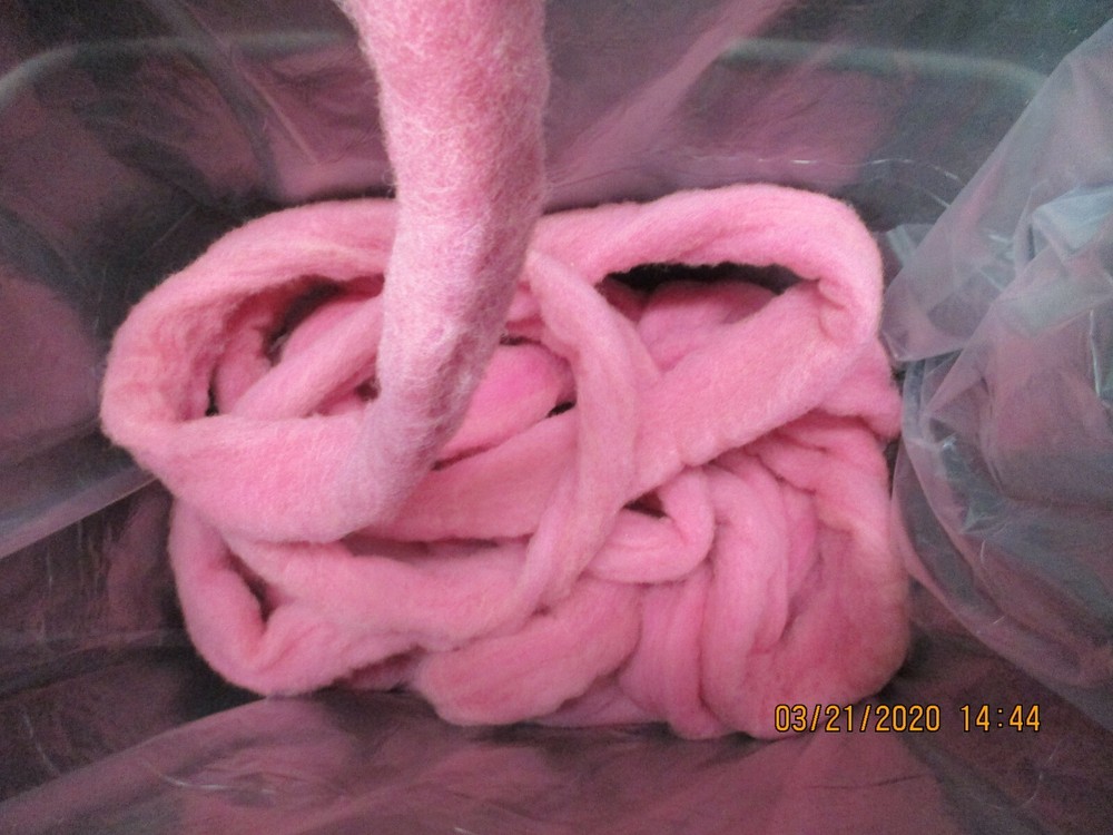 Pink Texel Wool Roving -   Free Shipping