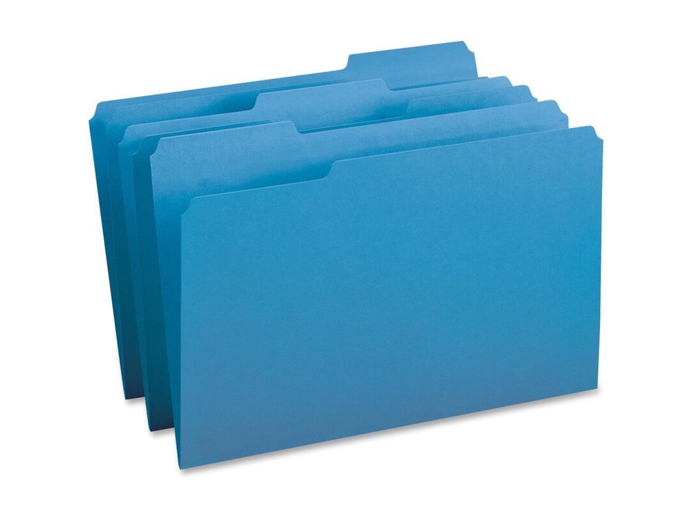 Business Source 1/3-cut Tab Legal Colored File Folders