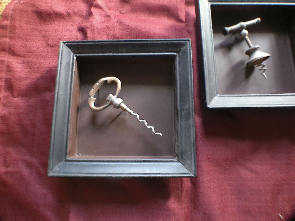 2 Vintage Wall Mount Corkscrew Display
