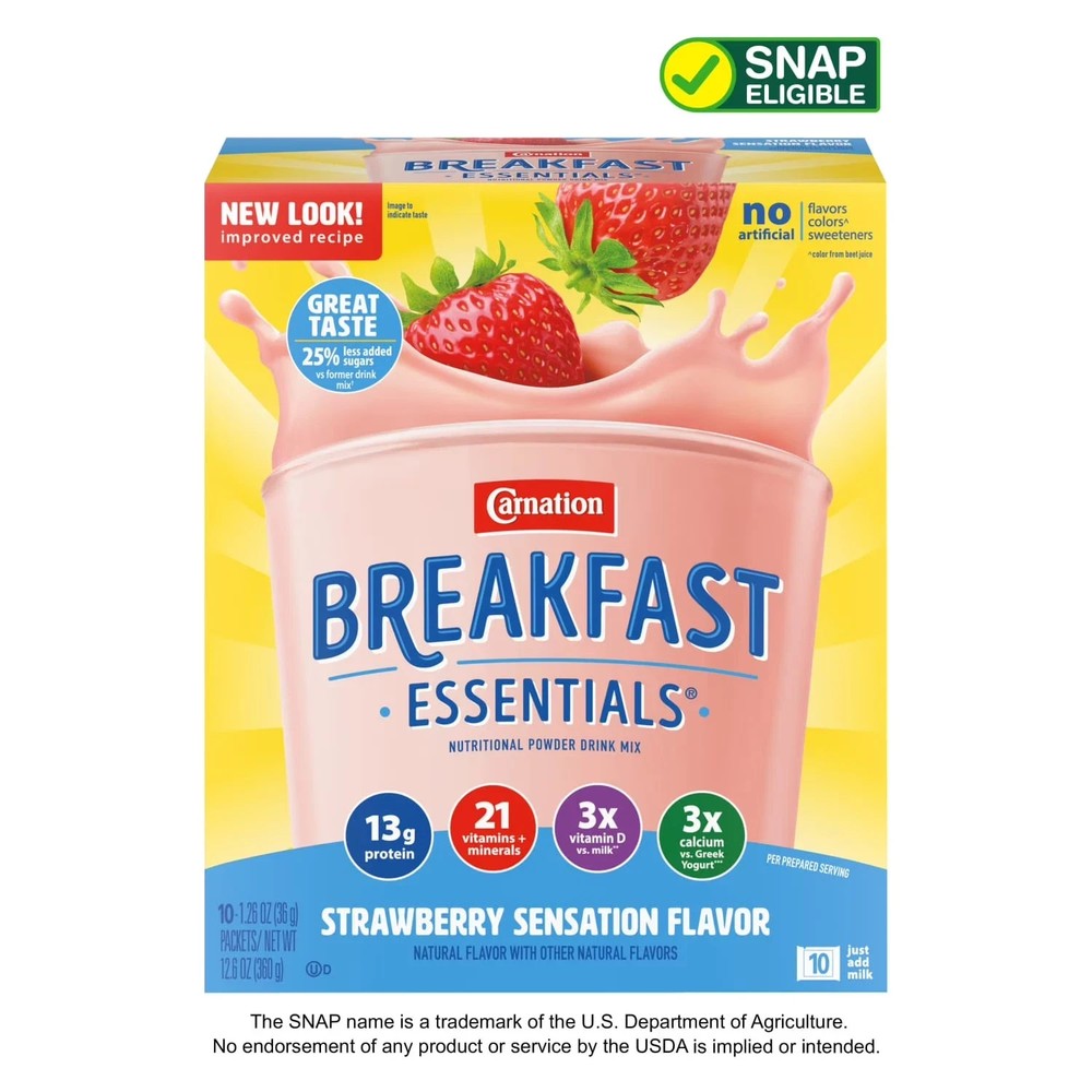 Carnation Breakfast Essentials Powder Protein Nutritional Shake Drink Mix Packet