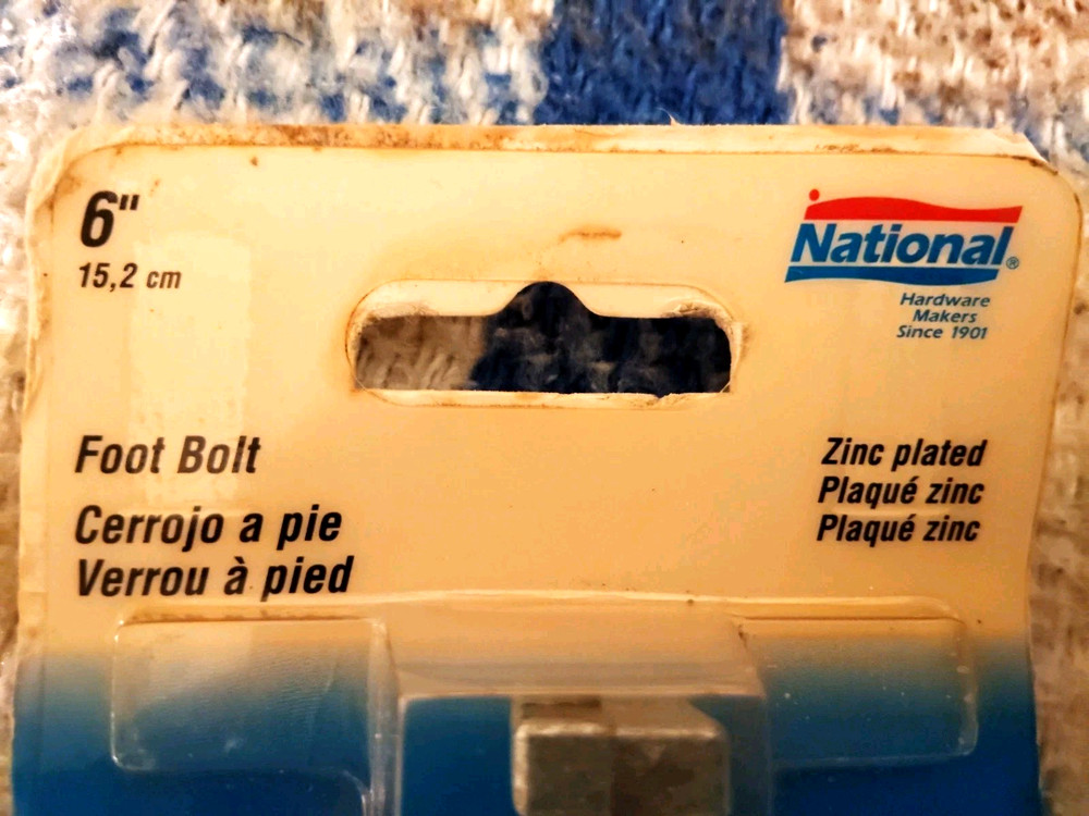 National Hardware - 151-027 6" Foot Bolt - Unopened