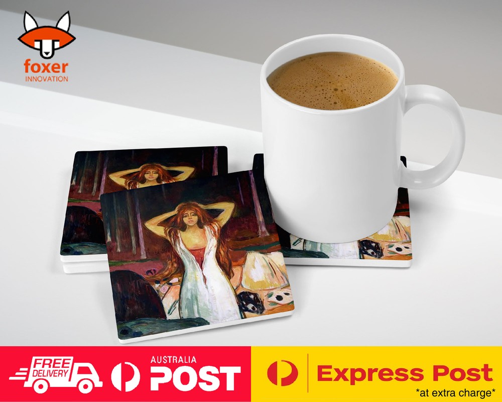 COASTER COFFEE DRINKING MAT|EDVARD MUNCH - ASHES ART PAINT