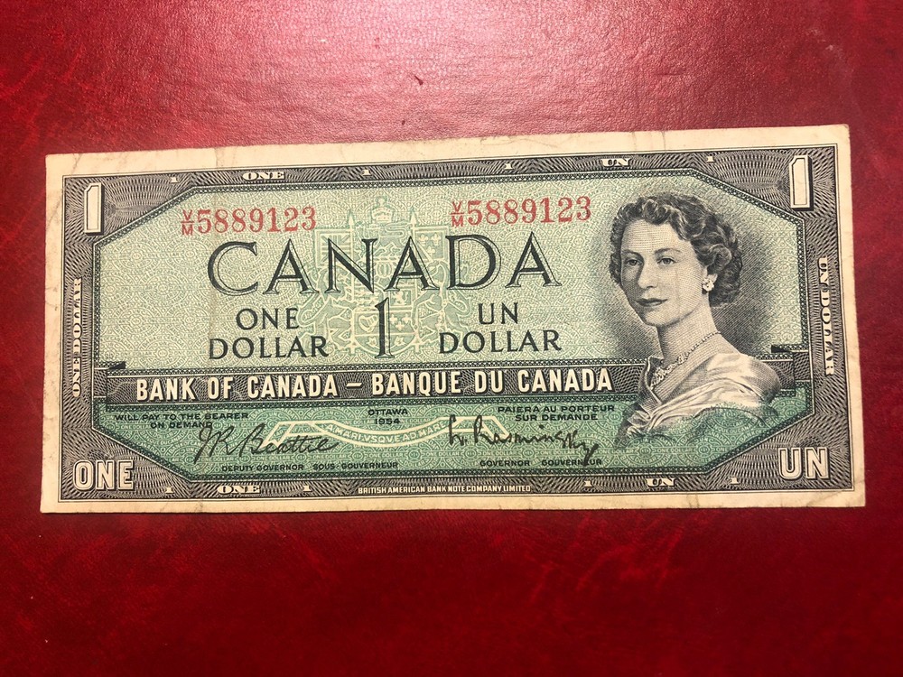 Canada One Dollar Banknote 1954 Very Nice