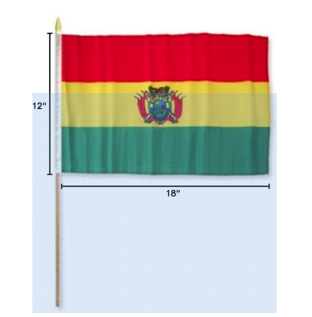 BOLIVIA FLAG 12” x 18” Inch.