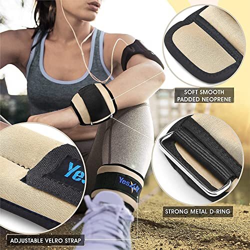 1 Pair Wrist Weights with Adjustable Strap for Jogging Exercise, 1lb Each