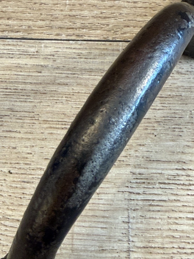 X4 VINTAGE IRON PULL HANDLES RUSTIC D HANDLES