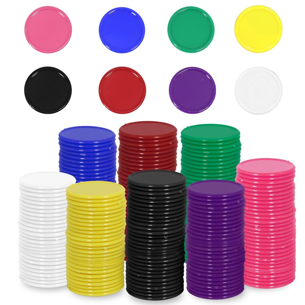 Darovly 480Pcs Mini Plastic Poker Chips, 8 Colors - Game, Math, Counting