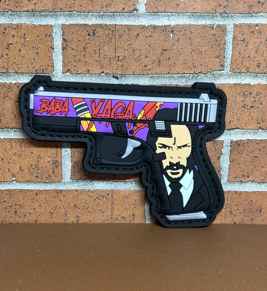 Tactical PVC Patch - John Wick Gun Patch - Hook Loop Morale Wick Gun Patch