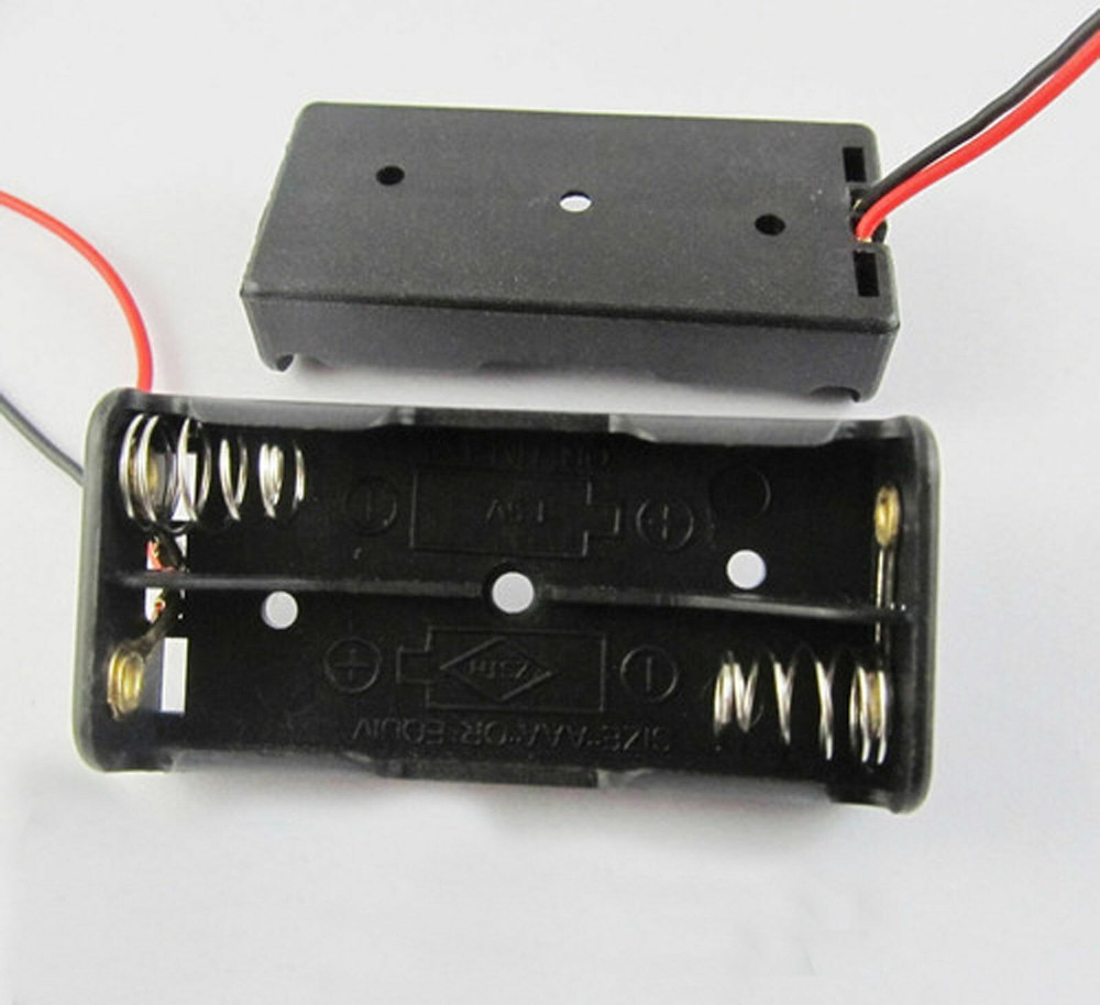 10pcs New 2x AAA 3A 2XAAA Battery Holder Box Case 3V With Wire Black