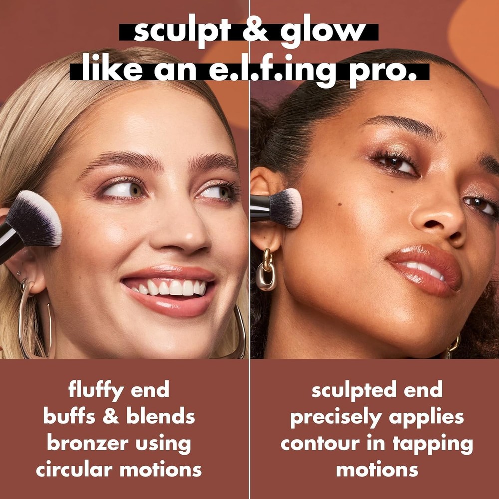 Liquid Bronzer & Contour Duo Brush, Silky Highly Pigmented Formula