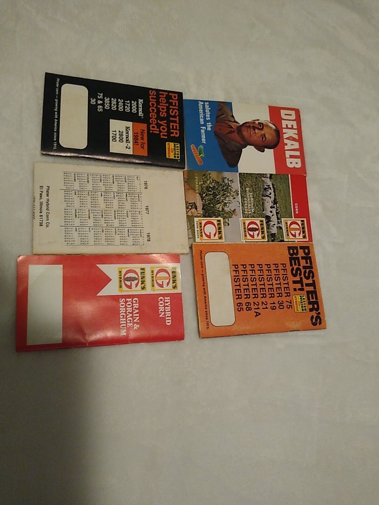 7 Vintage Seed Corn Notebooks. Free Shipping