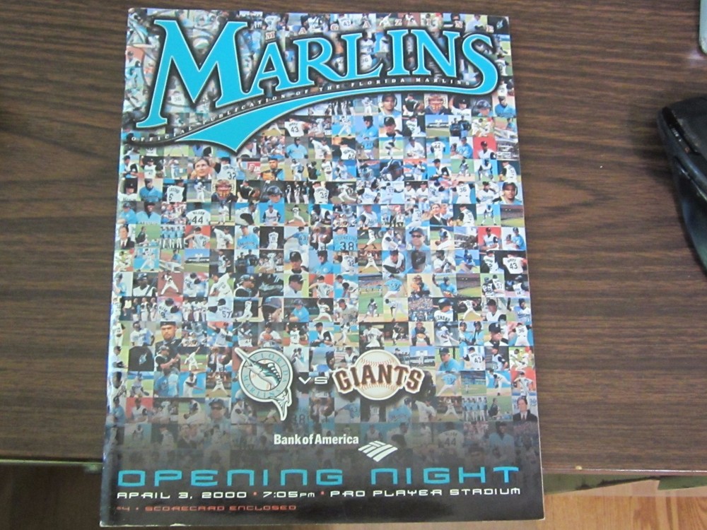 Florida Marlins vs San Francisco Giants 3/3/00 Opening Night Program