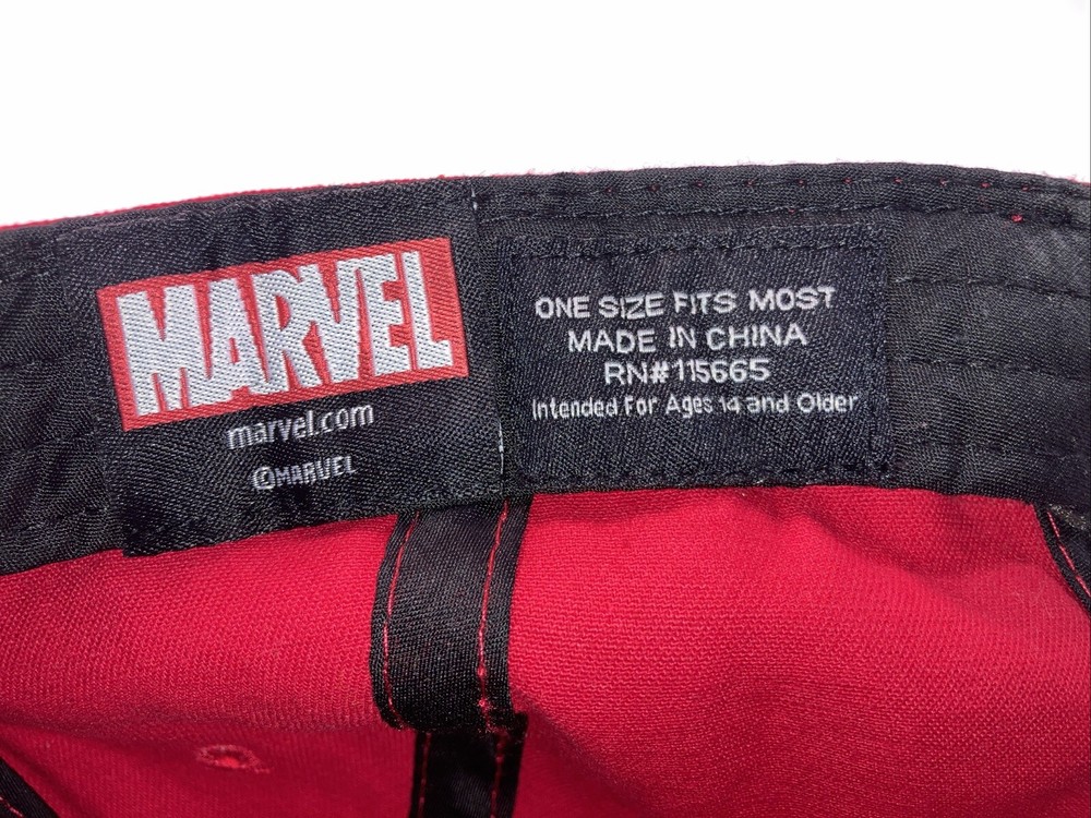 Deadpool Hat Marvel Snapback Adjustable With Sticker