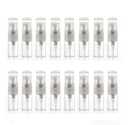 2ml Clear Glass Empty Bottle Spray Refillable Perfume Atomizer Bottles, 30 Pack