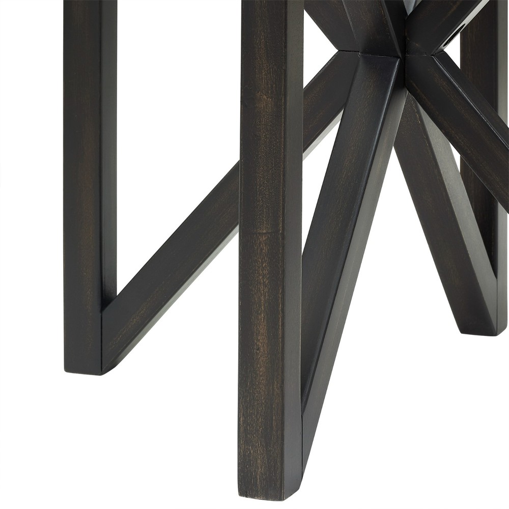 Modern Glass Coffee Table - Tempered Round Top, Solid Wood Base