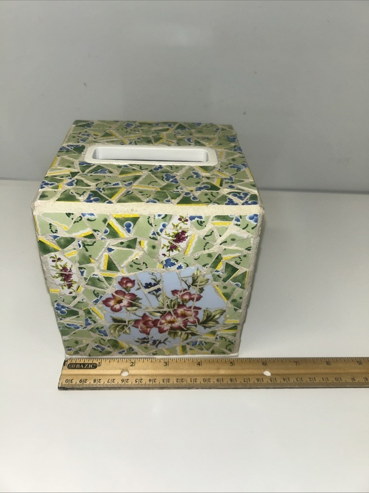 Unique Multicolor Mosaic Tile Tissue Box Cover