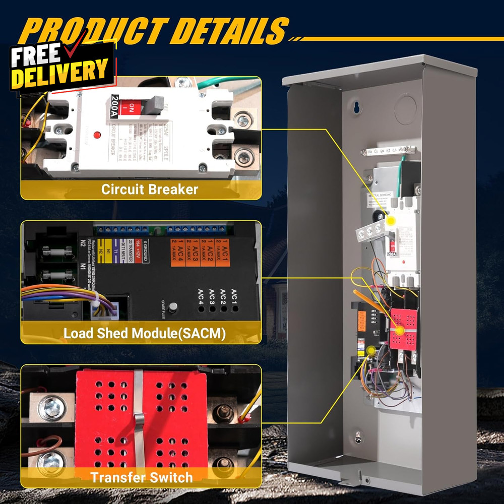 200 Amp Automatic Transfer Switch W/Power Management Replacement for Generac....
