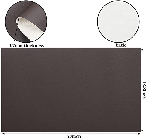 Lychee Texture Solid Color Faux Leather Sheets13.8 Dark Brown