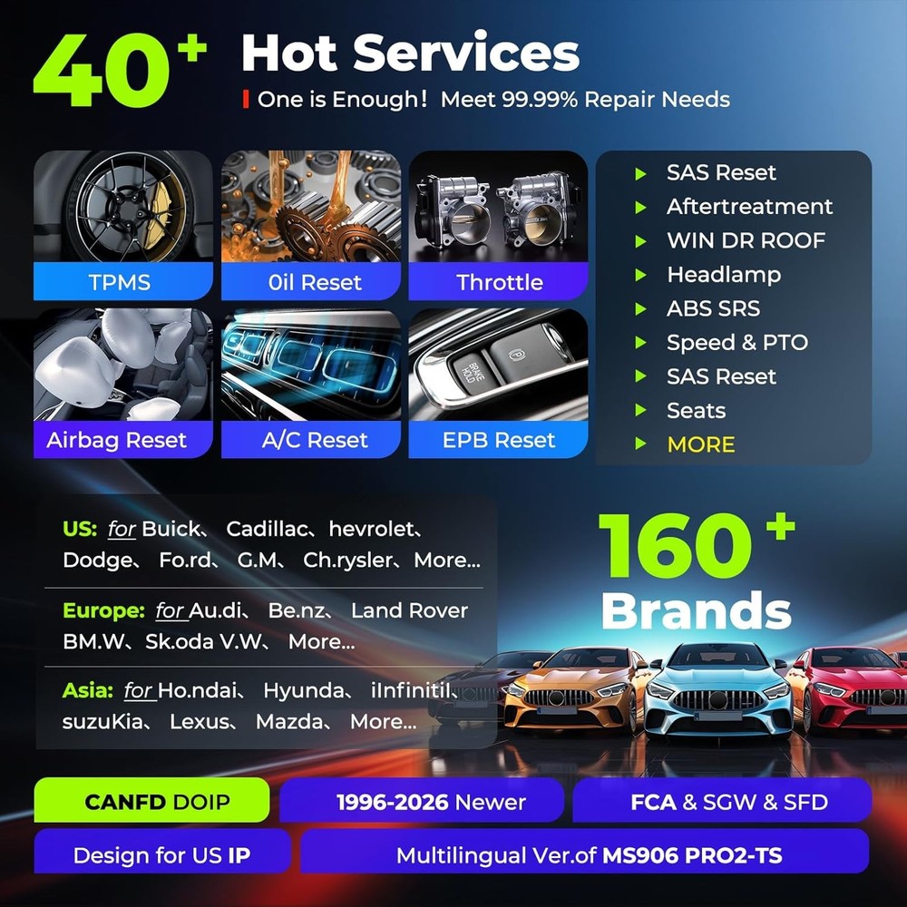 2026 Autel MK906S PRO2-TS Tire Pressure Diagnotics TPMS Programming BLE Sensor