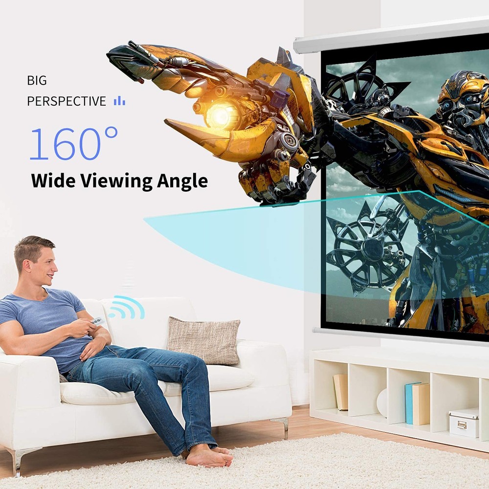 120Inch Motorized Projection Screen 43 4K 3D HD Electric Projector Screen