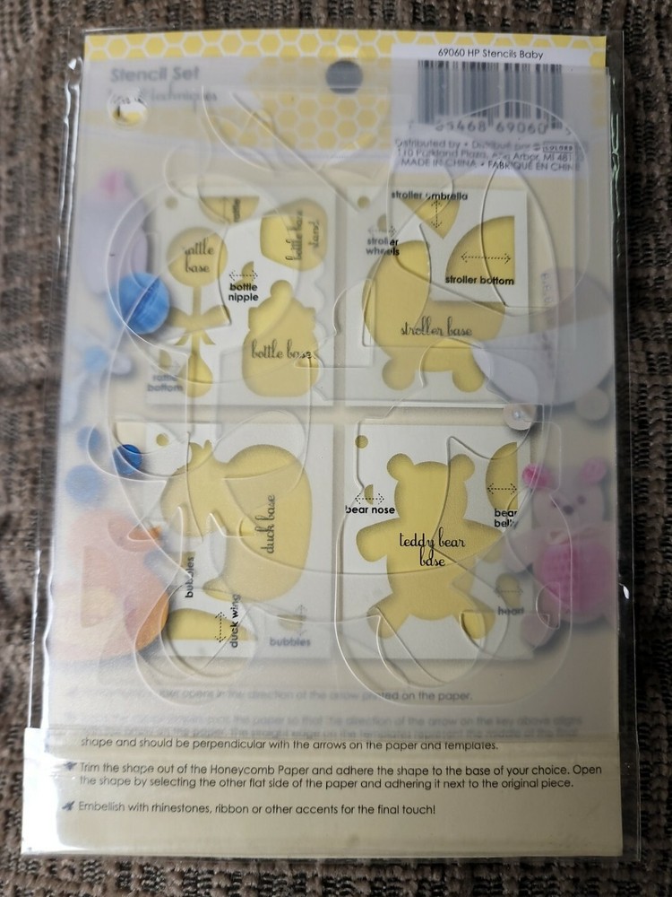 HoneyBee Baby Stencil Set ~ 4 Sheets ~ Tips & Techniques Included