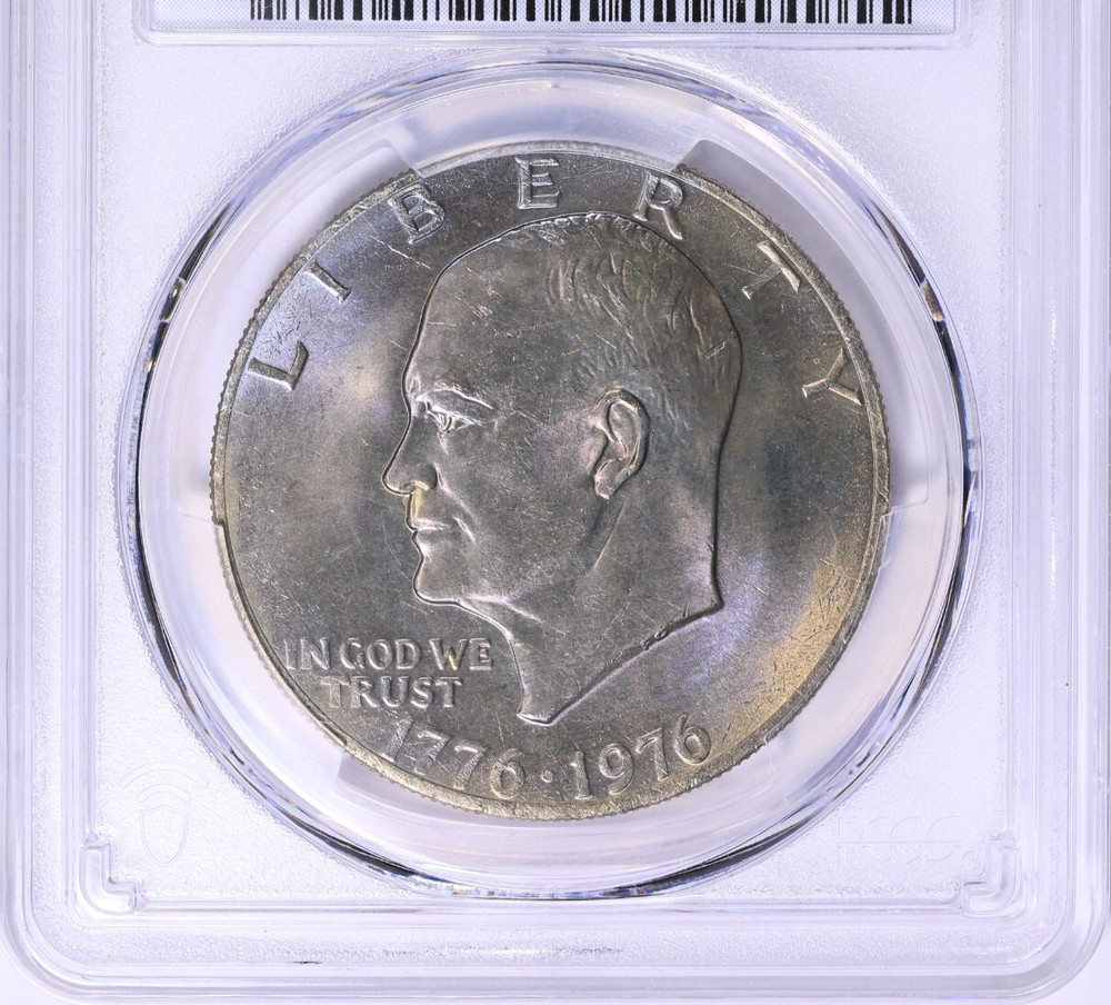 1976 Eisenhower Dollar PCGS MS 64 Monster Toned Two Sided Toning Ike Type 2