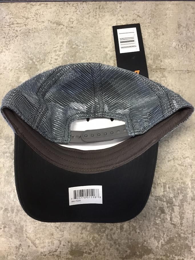 Mission Crossbow Hat Adjustable Black Cap Gray Logo patch