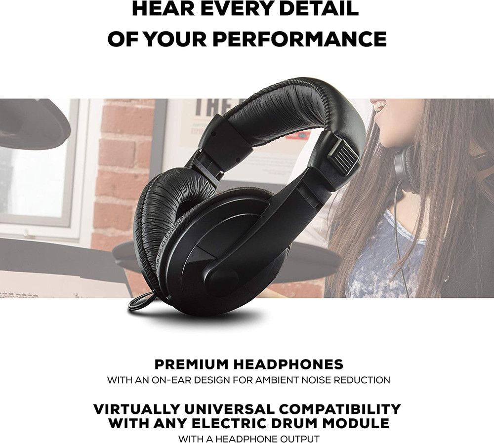 Drum Essentials Bundle - Complete Electric Drum Set Accessory Pack Including a D