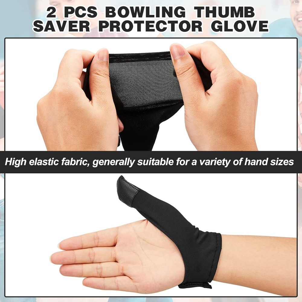 Charniol Bowling Thumb Saver Protector - 2 Pcs Guard Sock, One Size, Black