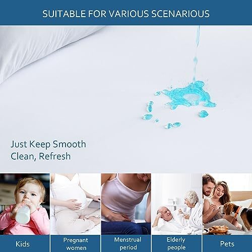 Waterproof Mattress Protector King Size,Mattress Cover Protector, Smooth Top