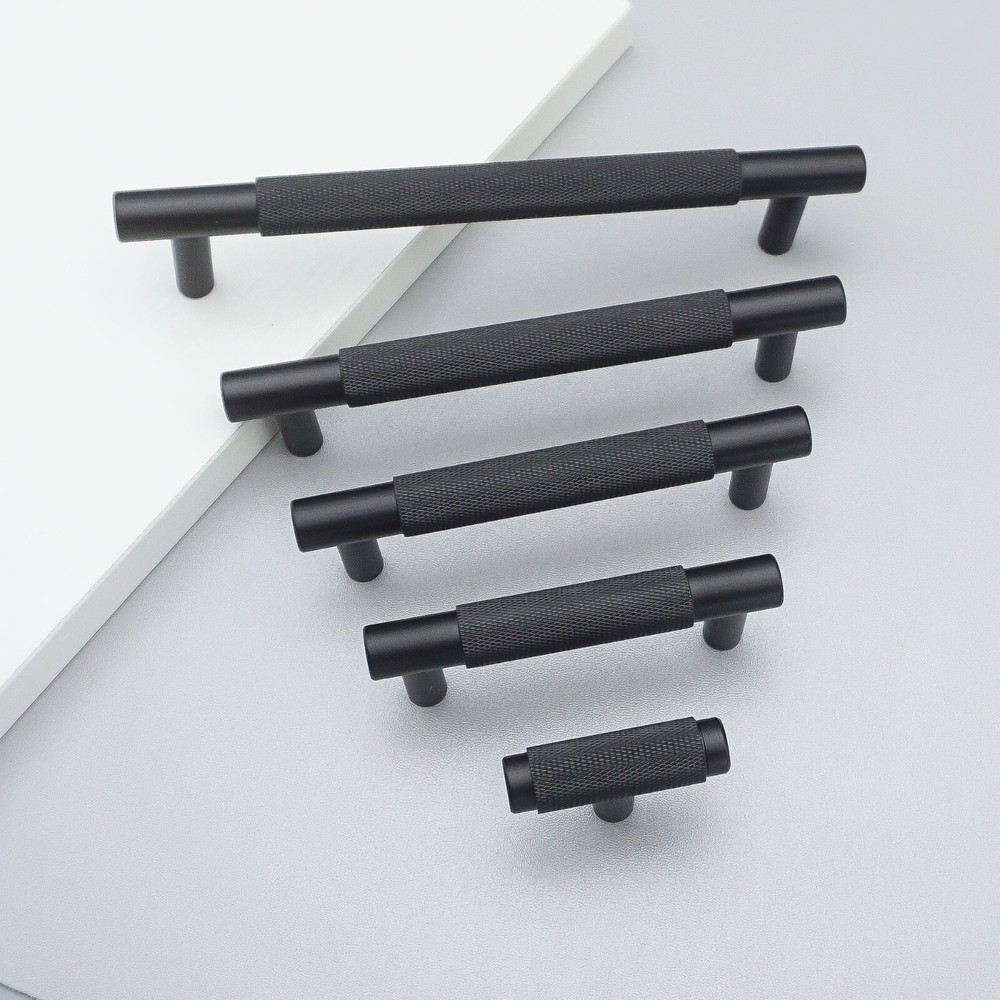 Black Knurle Drawer Pulls Modern Cabinet Pulls knobs Dresser Knobs Wardrobe Pull
