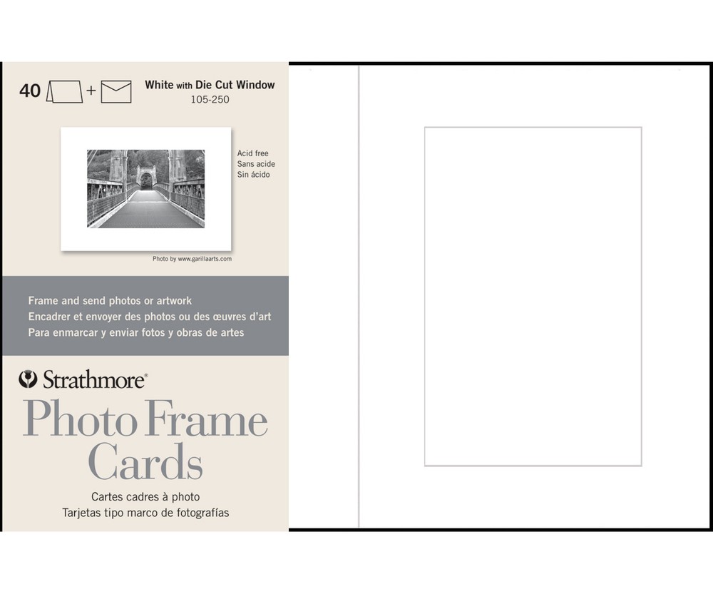 Strathmore Photoframe Cards White Pkg 40