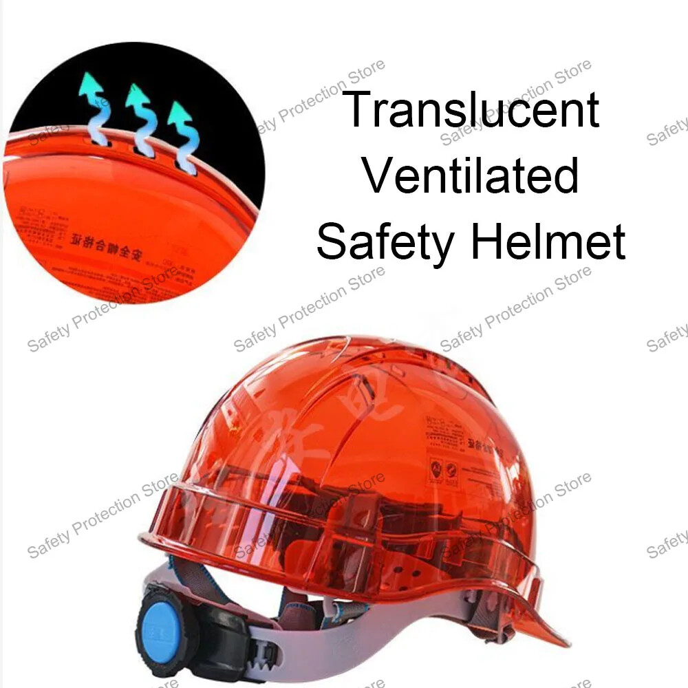 Transparent Work Construction Safety Helmet Workplace Protective Vented Hard Hat
