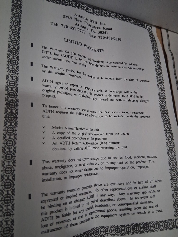 ADTH wireless transmitter and receiver kit rear observation system ROS-WLKIT