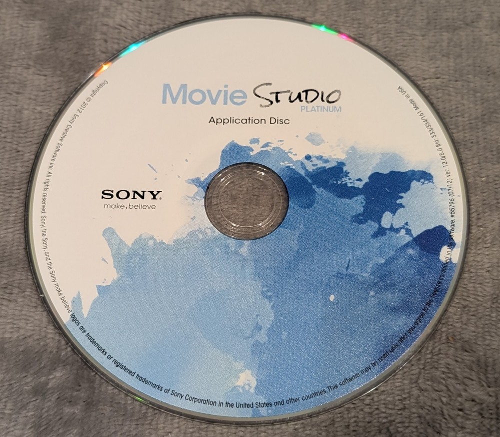 SONY Movie Studio Platinum Application Disc Software With Serial Numbers