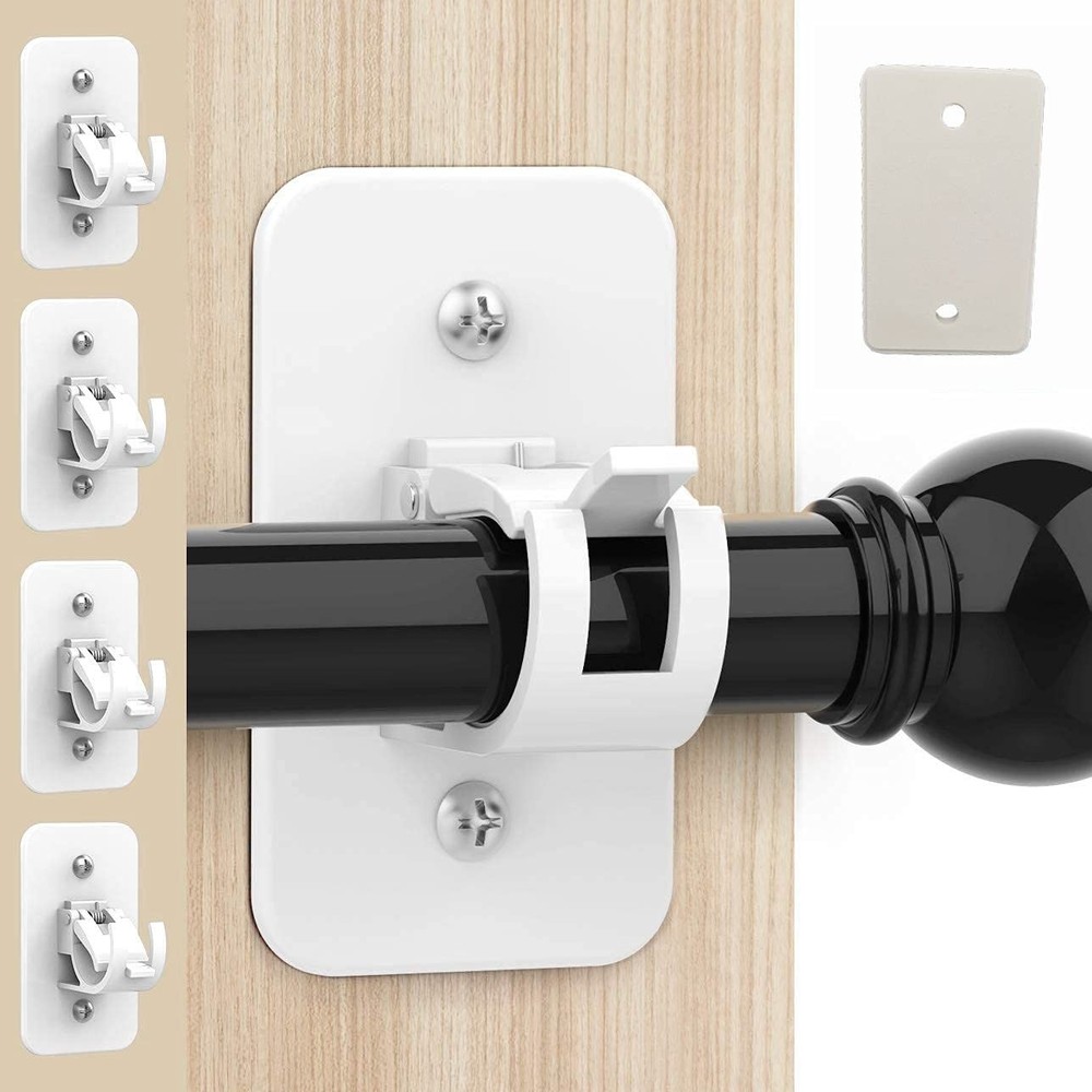 Window Hardware Rod Holders (2pack(4pcs)) - Universal Plastic & Stainless Ste...