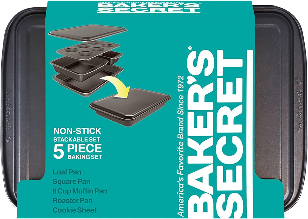 Baker'S Secret Stackable Baking Set of 5 Bakeware Pans, Bakeware Set, Baking Pan