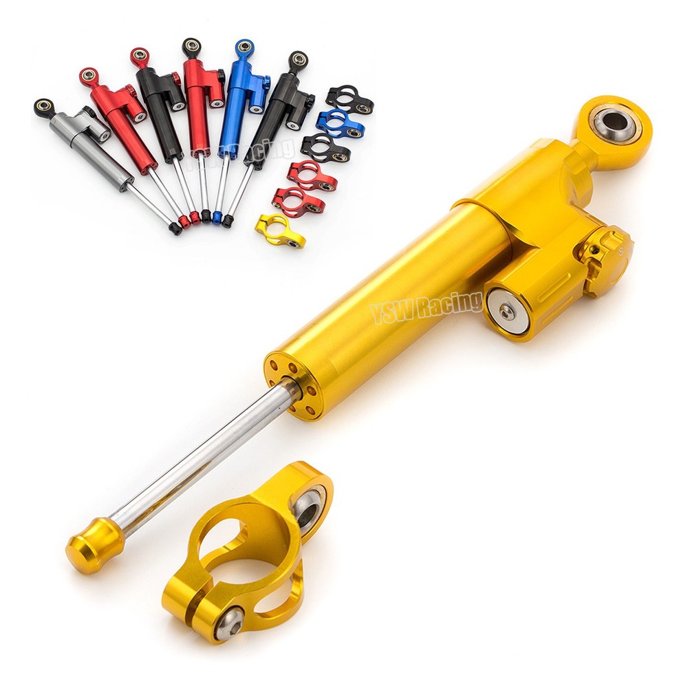 CNC Gold Steering Damper Motorcycle Stabilizer Linear Reversed Safe Control US