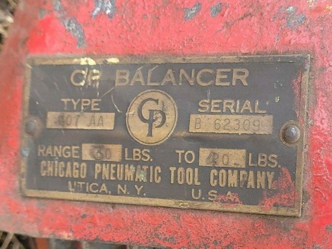 Chicago Pneumatic 407AA Balancer Unit Range: 30-40 Lbs