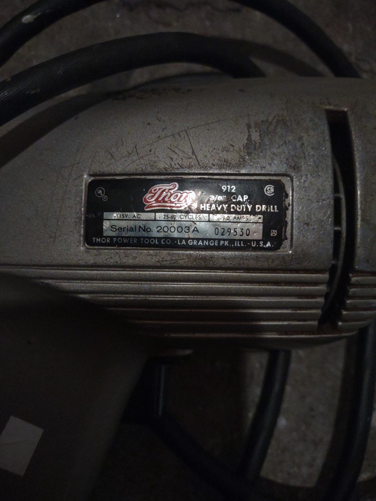 Vintage Thor 3/8" Heavy Duty Drill